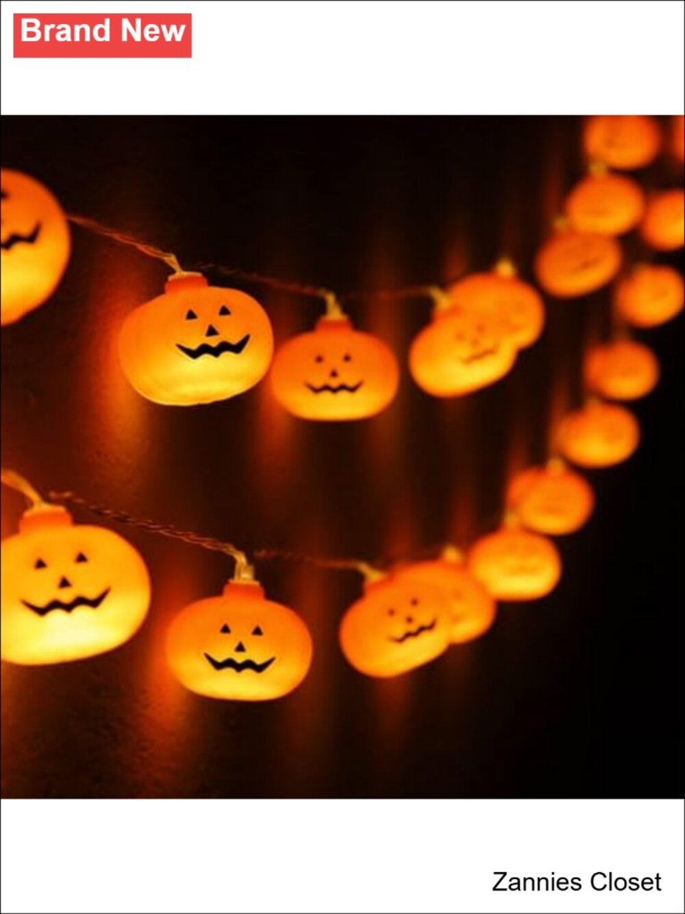 👻 Runleo Halloween Pumpkin String Lights 20 LED Battery Operated Indoor